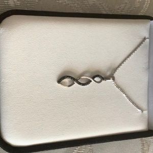 Silver Infinity Black Diamond Necklace
